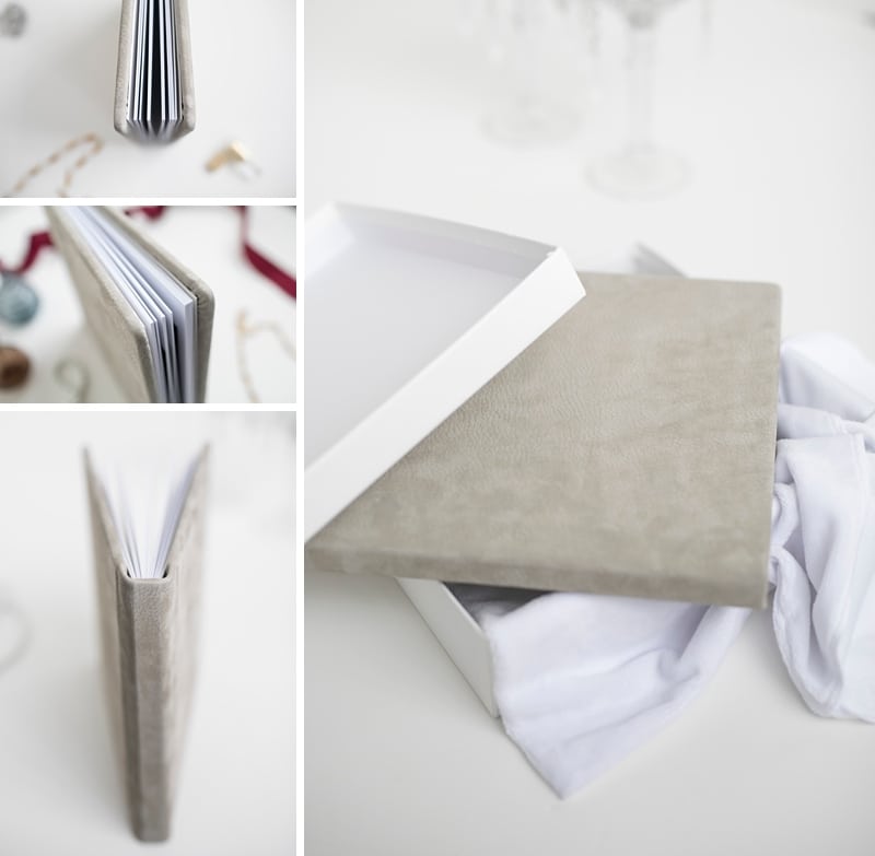 boudoir album in a white box